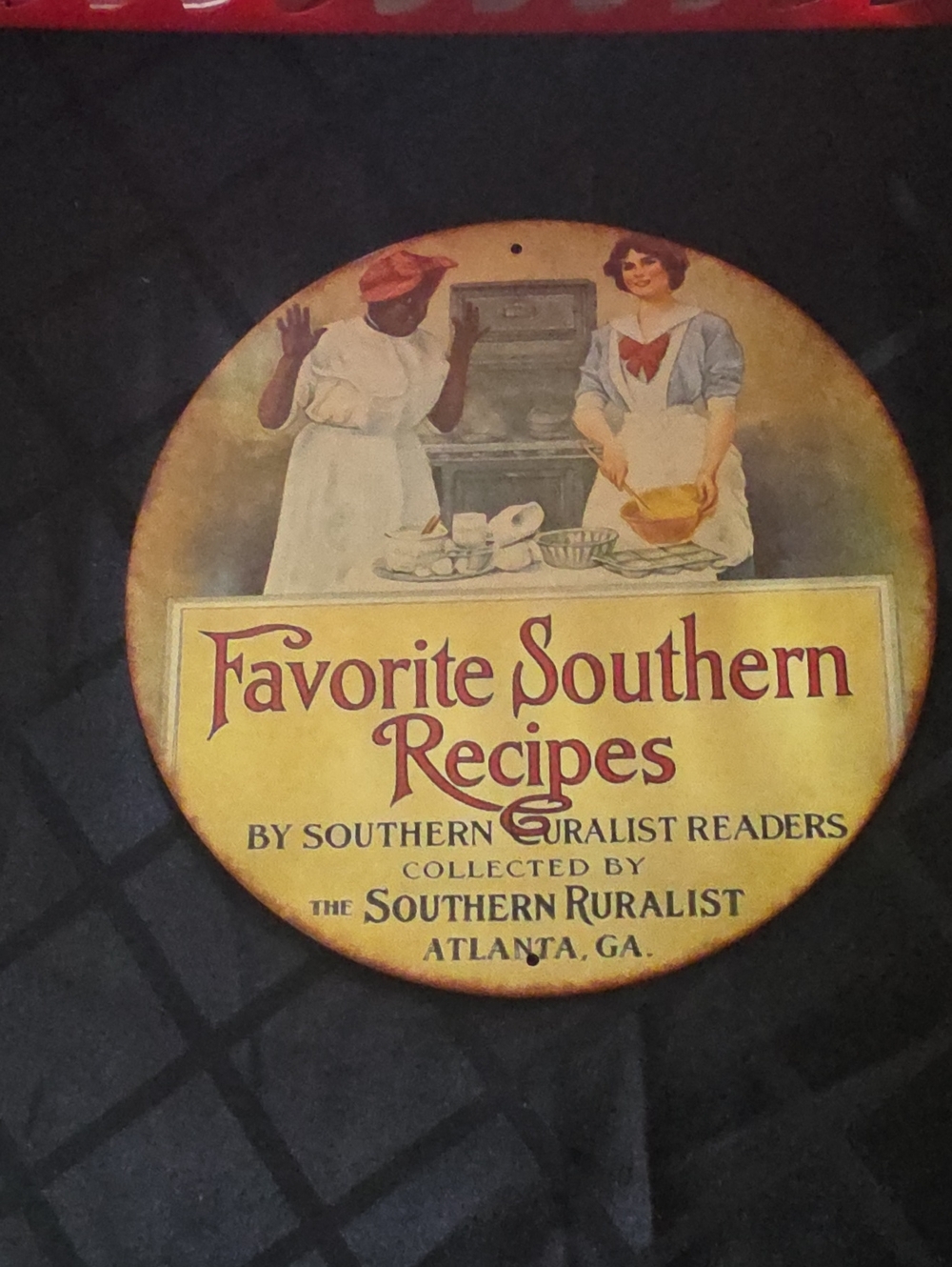 Favorite Southern Recipes Round Wall Sign - Yellow/Brown - The Southern Ruralist